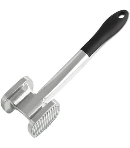 Marteau à Viande En Acier Inoxydable UKOFEW - Double Face, Pour Attendrir Steak, Poulet, Porc