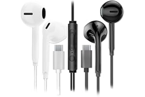 MAS CARNEY Auriculares USB C TH6, con Chip Digital Integrado, micrófono y Control Remoto, compatibles con Smartphones Samsung, Huawei, OPPO, Vivo, Honor, Google Pixel y iPads, Paquete de 2.