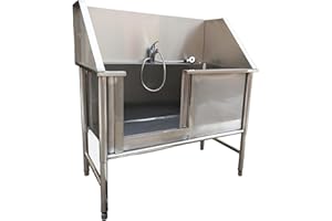 LOERSS Vasca Da Bagno Professionale Per Toelettatura Di Cani Da Compagnia In Acciaio Inossidabile,Vasca Da Bagno Per Cani Di Grandi Dimensioni,Stazione Di Bagno Per Cani Per La Casa,Stazione Di Lavaggio(120c