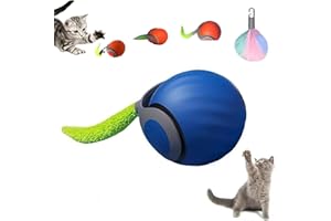 LYOVEU furalia, snappy tail, speedy tail 2.0 furalia, furalia jouet pour chat, Générique Speedy Tail 2.0, Jouet pour Chat Automatique avec Queue, balle mobile automatique, Deux Vitesse, Rechargeable-bleu