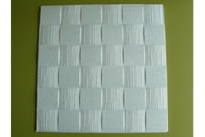 EAN Pannello polistirolo decorativo per soffitto e parete effetto 3D isolante termico - spessore 1cm - dimensioni 50x50cm decosa, Confezione da 20mq (DUBLIN)