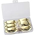 Juibao 12 Pieces Gold Shell Cup Pull Handles, Metal Half Moon Closet Knob for Kitchen Cabinet Furniture Door Drawer Knobs Cupboard, Gold