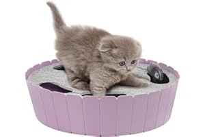 Pawaboo Jouet Souris pour Chat, Jouet pour Chat avec Souris Électroque, Jeu Chat Interactif Jouet Electronique Automatique, Vitesse Optionnelle, Solide et Durable pour Chat, Chariot Chaton - Violet