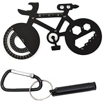 Porte-clés Multifonction Vélo DGUSO 12-en-1 Avec Sifflet - Outil Aluminium Pour Réparation Cycliste