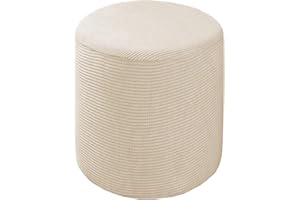 JORTUIO Redondo /Cuadrada Funda Otomana Elástica Funda de Puff Taburete Cubo de 40x40/45x45/50x50 Terciopelo Funda para Reposapiés Cubierta Otomana Taburete Sofá Protector ( Color : #27 , Size : 50x50x40cm )