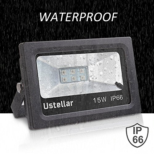 Ustellar 2er RGB 15W LED Fluter Mit Fernbedienung Stecker 16 Farben und 4 Modi, IP66 Wasserdicht LED Flutlicht, Garten Stimmungslichter - 4