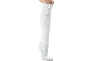 krautwear Chaussettes de costume traditionnel bavarois pour homme et femme Blanc