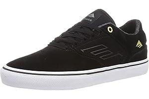 ETNIES Emerica The Low Vulc – Slim Skate Feel, Vulcanizzata Durabilità, vestibilità Ammortizzata, Vera qualità, Abbigliamento Quotidiano 2025, Nero/Oro/Bianco, 43 EU