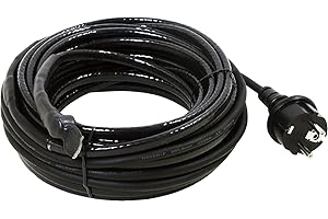 AS - SCHWABE AS-Schwabe Câble Chauffant Anti-Gel - 2 m Avec Thermostat - 230 V, 50/60 Hz - Fiche de Sécurité - 15 W/m - IP44 - Noir I 67010