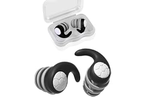 RAMONI Swimming Ear Plugs Adults, Swim Ear Plugs, Soft Reusable Waterproof Ear Plugs Silicone Noise Reduction Earplug for Adults Swimming Surfing Showering for Quiet Studying (Black)