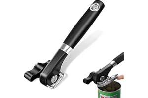 AARCYYE Ouvre Boîtes Manuels, Ouvre Boîte Sans Bords Tranchants, Ouvre Boîte en Acier Inoxydable, Lisse Poignée Ergonomique, Qui ne Touche pas Les Aliments, Aux Aliments en Conserve(Noir)