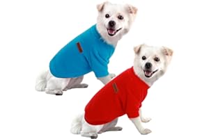 HuaLiSiJi Felpa Cane Taglia Piccola Felpa per Cani Maglioncino Cane Maglione Chihuahua,Con Una Texture Morbida, Elastico Facile da Indossare e Colori Vivaci (M,Rosso+Blu)