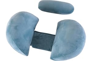 MINGPINHUIUS Schwangerschaftskissen Stillkissen, U-förmiges Schwangerschaftskissen, Seitenschläferkissen mit Abnehmbarem und Waschbarem Bezug, Unterstützung für Rücken Bauch Hüften Beine (Blau)