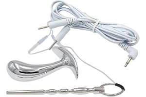 Kutocesy Electroshock Penisplug Plug Anal Set Acero Inoxidable Dilatador Uretral Anal Dilatadores Para Hombres Estimulación Prostática Juguetes Sexuales (L)