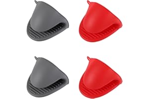 VDFJEK 4 Pcs Oven Mitts Silicone, Oven Gloves, Silicone Oven, Gloves Heat Resistant Kitchen Silicone Oven, Glove Silicone Mitts, Oven Gloves, Silicone Silicone Gloves Silicone Gloves for Air Frye