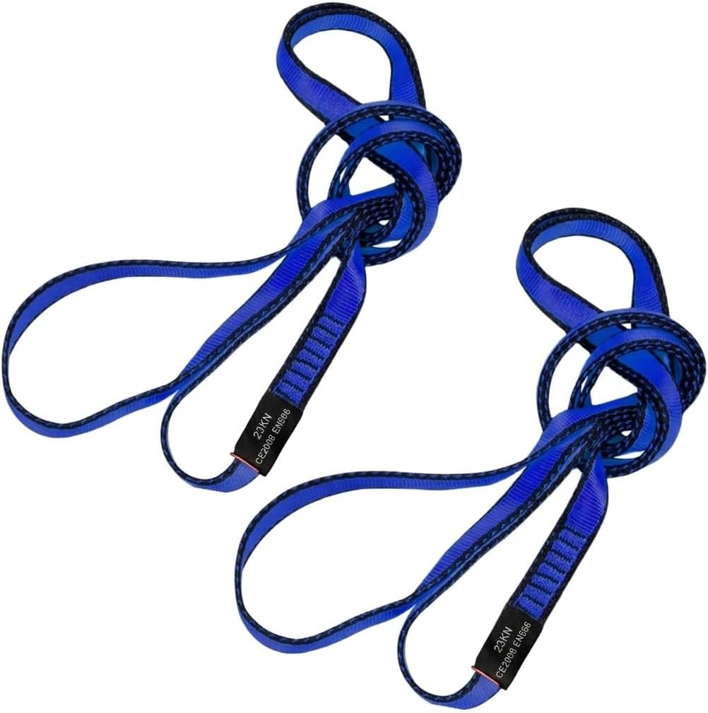 LETTO & TAILOR 22KN - Correa para escalada (2 unidades, 19 mm, certificado CE, nailon de 60 cm / 120 cm, para yoga, construcción de soporte, rescate, varios colores)