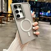 Coverzone Samsung Galaxy S23 Ultra ile uyumlu Kamera Lens Aparatlı Stand Olabilen Magsafe ile uyumlu Kamera Korumalı Şeffaf F