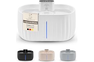 PRETTYPAW Pretty Paw Fontaine à Eau sans Fil pour Chats avec Détecteur de Mouvement - Batterie de Longue Durée, Capacité de 3L, Filtre Intégré et Facilité de Nettoyage - Aqua Sense