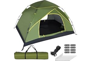 GEEDIAR 3-4 Person Instant Pop Up Tent - Upgraded Waterproof & UV Protection | Automatic Setup | Ideal for Family Camping, Garden Relaxing & Fishing | Includes Carrying Bag