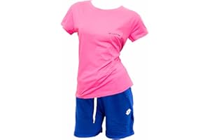 Lotto Tuta Donna Estiva - Completo Donna Sportivo in Cotone - T-SHIRT e BERMUDA