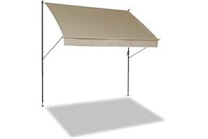Angerer Freizeitmöbel GmbH Klemmmarkise Style - Markise für Sonnenschutz - Montage ohne Bohren und Dübeln - ideale Balkonmarkise für Mietwohnungen (Sand, 400 cm)