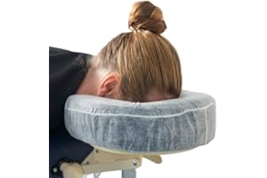 PORTA LITE INNOVATION IN THERAPY Elasticised & Fitted Disposable Face Cradle Covers for Massage Tables & Massage Chairs + Non-Stick + Soft + Medical Grade Headrest Cushion Covers (Pack of 50)