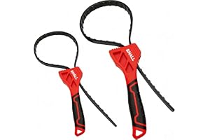 SHALL 2-delad Bandnyckel Set – Justerbar Gummibandnyckel med Max Diameter 100 mm (Liten) & 150 mm (Stor) för Oljefilter, Vattenfilter och Burköppnare