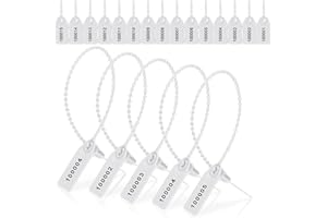 Potadak 1000 Pezzi Sigilli Antimanomissione Plastica Etichette Estintore Etichette di Sicurezza Sigillate Etichette di Sicurezza Numerate (bianca)