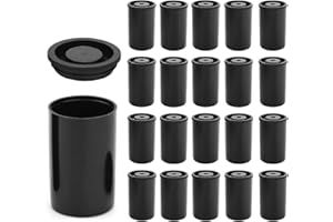 FRDELMA Botes de películas, 20 Plástico Botes de Película Botes de Película con Tapa para actividades científicas, pequeño almacenamiento y búsqueda del tesoro(negro) Schwarze Filmdosen