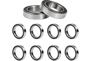 RowGlow 10st kullager 6702-2rs, kullager 15 x 21 x 4 mm 6702 2rs kromelegering med dubbel skydd för DIY, roterande bänk, moto