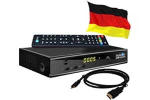 Sat Receiver MEDIAART- 4 bereit Deutsche Senderliste TV/Radio Full HD 1080P Digital HDMI 2xUSB Scart Astra 19°E Neue Modell, AAC-LC Audio Format, DVB-S, DVB-S2
