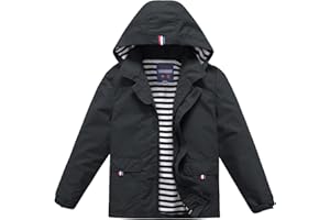 DAFENP Giacca Impermeabile Bambino Giacca a Vento Antipioggia con Cappuccio Cerniera per Giorno di Pioggia per Ragazza Ragazzo