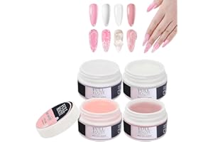 AONAT 4 x 15ML Gel Unghie Ricostruzione, Builder Nails Gel Ricostruzione Unghie, Lunga durata & alta resistenza, Adatto per Principianti e Professionisti, Perfetto per nail art & manicure fai-da-te