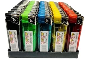 KARAN KING 50PK ELECTRONIC LIGHTER 5 COLOR CHILD SAFE UK SELLER