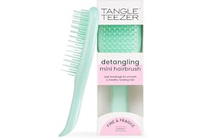 Tangle Teezer Mini Ultimate Detangler Fine and Fragile, For Wet and Dry Hair, Detangling Brush for Thin and Fine Hair, Optimal Brush For Kids and Travel, Jade Lagoon