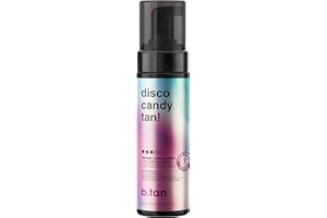 b.tan Dark Self Tanner | Disco Candy Tan - Fast, 1 Hour Sunless Tanner Mousse, Candy-Scented, Sweat-Proof & Transfer Resistant, No Fake Tan Smell, No Added Nasties, Vegan, Cruelty Free, 6.7 Fl Oz