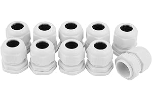 BORDSTRACT 10 pezzi Pressacavi Elettrici Impermeabili PG7 PG9 PG11 PG13.5 PG16 PG19 PG21 Regolabile Pressacavi,Nylon Bianco Pressacavo impermeabile per Fissaggio Cavo(PG21)