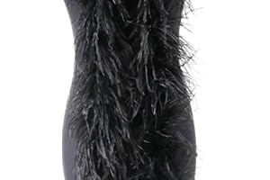 ISAKEN Federboa 200 cm, Boa Federn Feder-Schal Verkleidung einfarbig Federdichten Flauschige Girlande Straußenfedern für Damen Kinder Karneval Fasching Stola Kostüm Party Heimdekoration