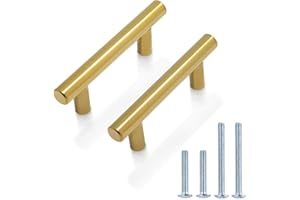 Probrico Kabinett Griff Küchenschrank Schublade Knöpfe BA 64mm Golden Edelstahl Möbelgriffe, 15 Stück