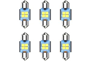 SIGANDG 6 sztuk 31 MM Feston 6418 C5W żarówka samochodowa LED, 12-24 V 400 lm 6500 K (biały) 4SMD 2835 chipsety LED Canbus bez błędów, do samochodu kopułowego karty bagażnikowej dzięki uprzejmości