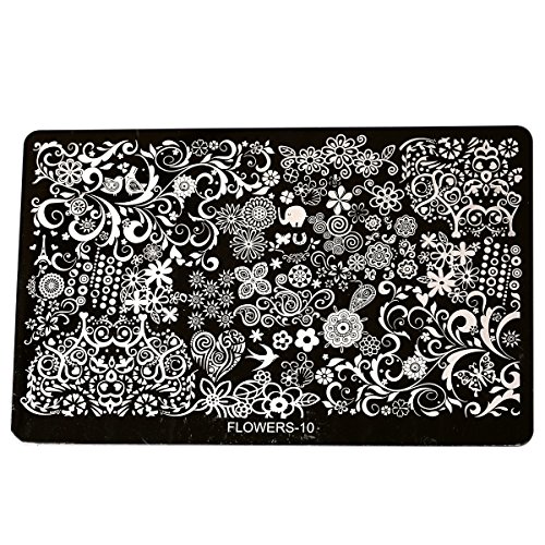 Yimart® Nail Art Decor Nail Stamping Printing Plate Image Stamp Templates Flowers 10