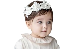 Gloppie Baby Girl Headbands-Nylon Flower Hair Band Lace Pearl Ribbon Toddler Headbands Accessories for Newborn Toddler and Tiaras for Girls Little Baby