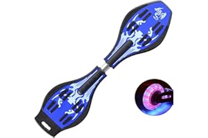 ERNAN Waveboard con Ruedas LED, Waveboard Infantil Street Surf Caster Torsion Skateboard Double Deck Casterboards for Niños/Adolescentes