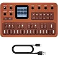 M-VAVE Synthétiseur FM portable avec 6 opérateurs, 32 algorithmes, 128 sons préréglés, clavier en silicone à 27 touches, MIDI à 3 canaux, haut-parleur intégré, pour la création de musique (orange)
