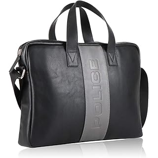 POLICE Iconic 15" Briefcase-Black Stylishly Laptop Briefcase Bags for Men Women Designed for Office and Casual Wear (PT275249