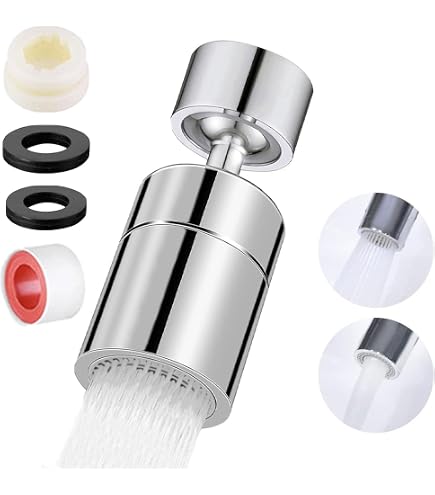 360° Draaibaar Kraan Opzetstuk - Waterbesparend Met 2 Sproeifuncties Voor Keuken En Badkamer