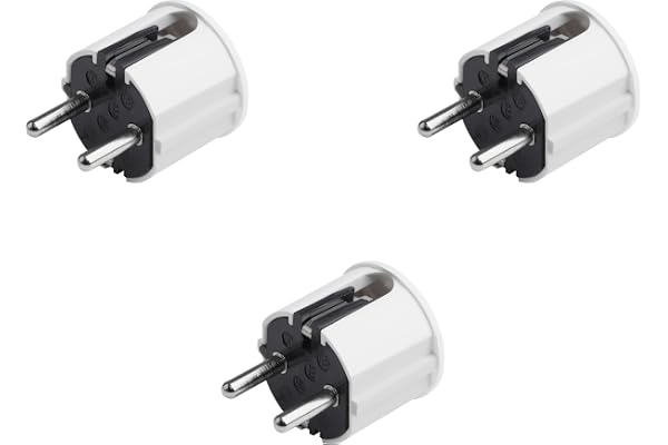Meister Säkerhetskontakt – 3 stycken – plast – vit – 250 V – 16 A – maximalt kabeltvärsnitt 2,5 mm² – IP20 interiör – sidoingång/skyddskontakt med dragavlastning/7421620
