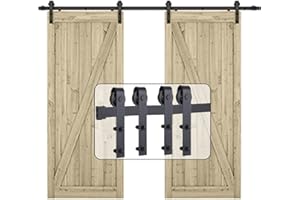 EGTink 200cm/6,5FT Herraje para Puerta Corredera,Accesorios para Puerta Corrediza de Madera,Kit de Riel Puerta Corredera de Granero,Forma J