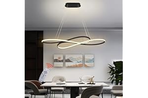 LANEKD Lampadario soggiorno a sospensione, L100cm 48W Tavolo da Pranzo Cucina Lampadari LED Dimmerabile Con Telecomando Lampada a Sospensione Moderna Regolabile Altezza Ufficio Bagno Sala Soffitto Lampade