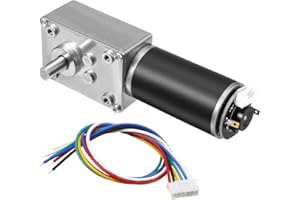 UXCELL Sourcingmap DC 24 V 111rpm 16 kg, cm selbstsperrenden Worm Gear Motor mit Encoder und Kabel, Hohe Drehmomente Speed Reduzierung Motor